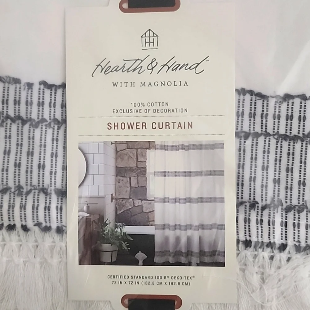Hearth & Hand with Magnolia Textured Stripe Shower Curtain
